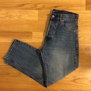 Gap straight leg crop jean in cone denim, 27